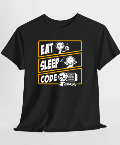 Eat Sleep Code Unisex Tişört - Görsel 8