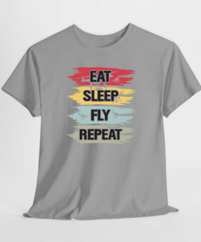 Eat, Sleep, Fly, Repeat Unisex Tişört - Görsel 3