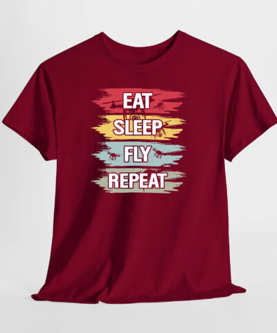 Eat, Sleep, Fly, Repeat Unisex Tişört - Görsel 4
