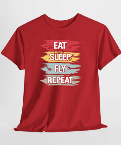 Eat, Sleep, Fly, Repeat Unisex Tişört - Görsel 5
