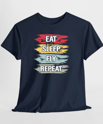 Eat, Sleep, Fly, Repeat Unisex Tişört - Görsel 6