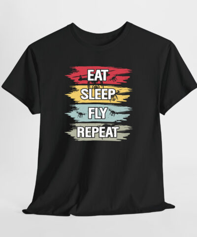 Eat, Sleep, Fly, Repeat Unisex Tişört - Görsel 8