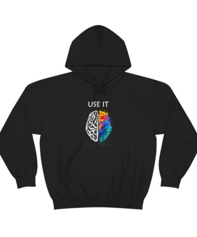 Alternative view of Brain Use It Kapşonlu 3 İplik Şardonlu Unisex