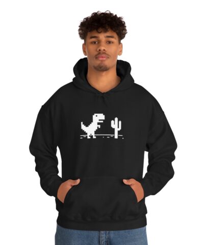 Internet Broken Dino Kapşonlu 3 İplik Şardonlu Unisex - Görsel 4