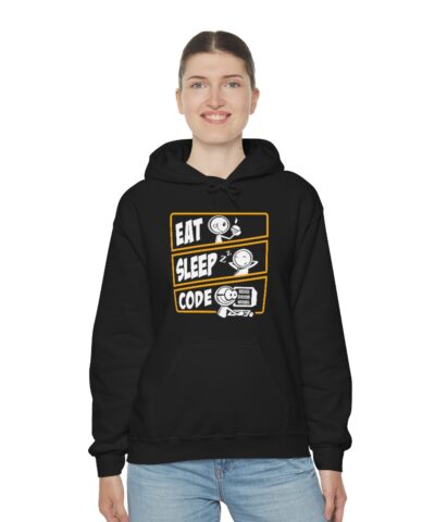 Eat Sleep Code, Coder, Computer, PC Kapşonlu 3 İplik Şardonlu Unisex - Görsel 5