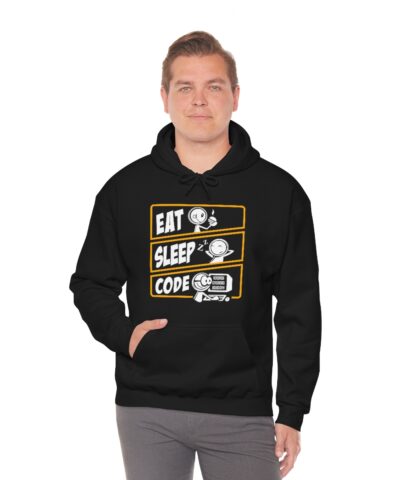 Eat Sleep Code, Coder, Computer, PC Kapşonlu 3 İplik Şardonlu Unisex - Görsel 6