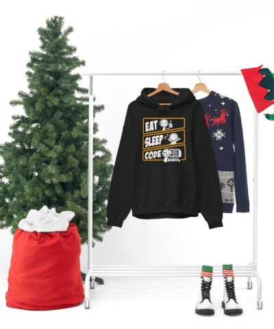 Eat Sleep Code, Coder, Computer, PC Kapşonlu 3 İplik Şardonlu Unisex - Görsel 8