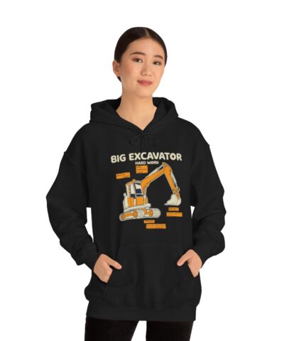 Ekskavatör, İnşaat Mühendisi, Mine Kapşonlu 3 İplik Şardonlu Unisex - Görsel 3