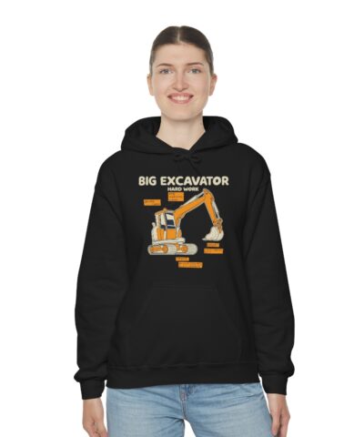 Ekskavatör, İnşaat Mühendisi, Mine Kapşonlu 3 İplik Şardonlu Unisex - Görsel 5