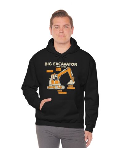 Ekskavatör, İnşaat Mühendisi, Mine Kapşonlu 3 İplik Şardonlu Unisex - Görsel 6