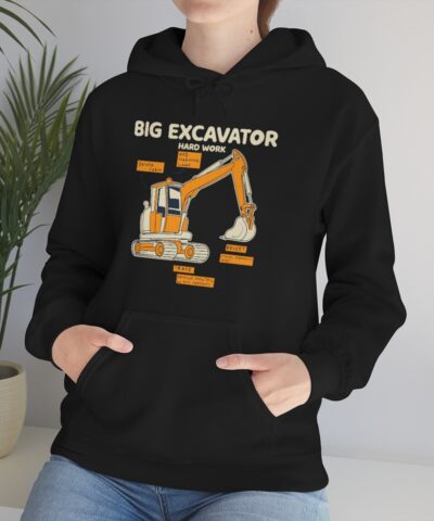 Ekskavatör, İnşaat Mühendisi, Mine Kapşonlu 3 İplik Şardonlu Unisex - Görsel 7