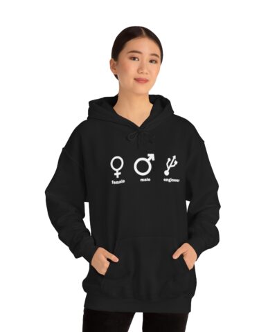 Female Male Engineer Bilgisayar Mühendisliği, Yazılım Mühendisliği Kapşonlu 3 İplik Şardonlu Unisex - Görsel 3