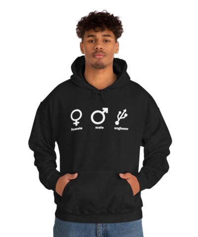 Female Male Engineer Bilgisayar Mühendisliği, Yazılım Mühendisliği Kapşonlu 3 İplik Şardonlu Unisex - Görsel 4