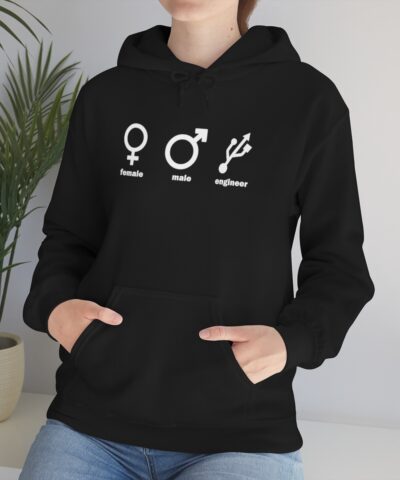 Female Male Engineer Bilgisayar Mühendisliği, Yazılım Mühendisliği Kapşonlu 3 İplik Şardonlu Unisex - Görsel 7