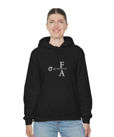 Sigma=F/A Gerilim Formülü Fizik Mekanik Formül Kapşonlu 3 İplik Şardonlu Unisex - Görsel 4