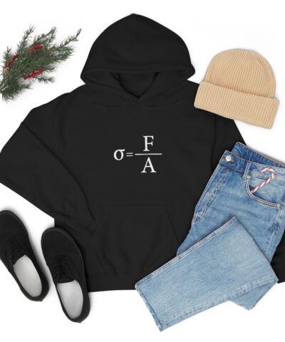 Sigma=F/A Gerilim Formülü Fizik Mekanik Formül Kapşonlu 3 İplik Şardonlu Unisex - Görsel 7