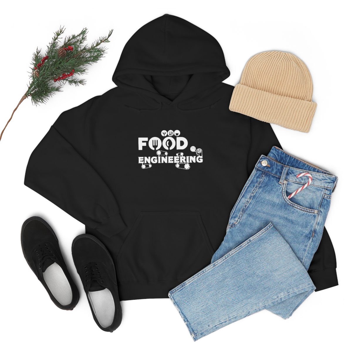 Food Engineering, Gıda Mühendisliği Kapşonlu 3 İplik Şardonlu Unisex - Görsel 7