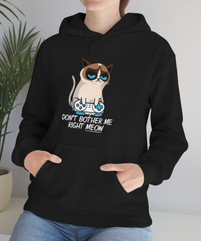 Don't Bother Me Right Meow, Gamer Cat, Angry Cat Kapşonlu 3 İplik Şardonlu Unisex
