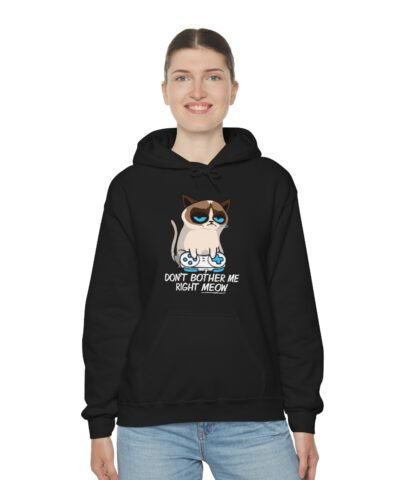 Don't Bother Me Right Meow, Gamer Cat, Angry Cat Kapşonlu 3 İplik Şardonlu Unisex - Görsel 5