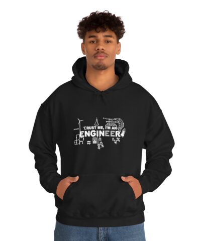 Trust Me I'm An Engineer Kapşonlu 3 İplik Şardonlu Unisex - Görsel 4