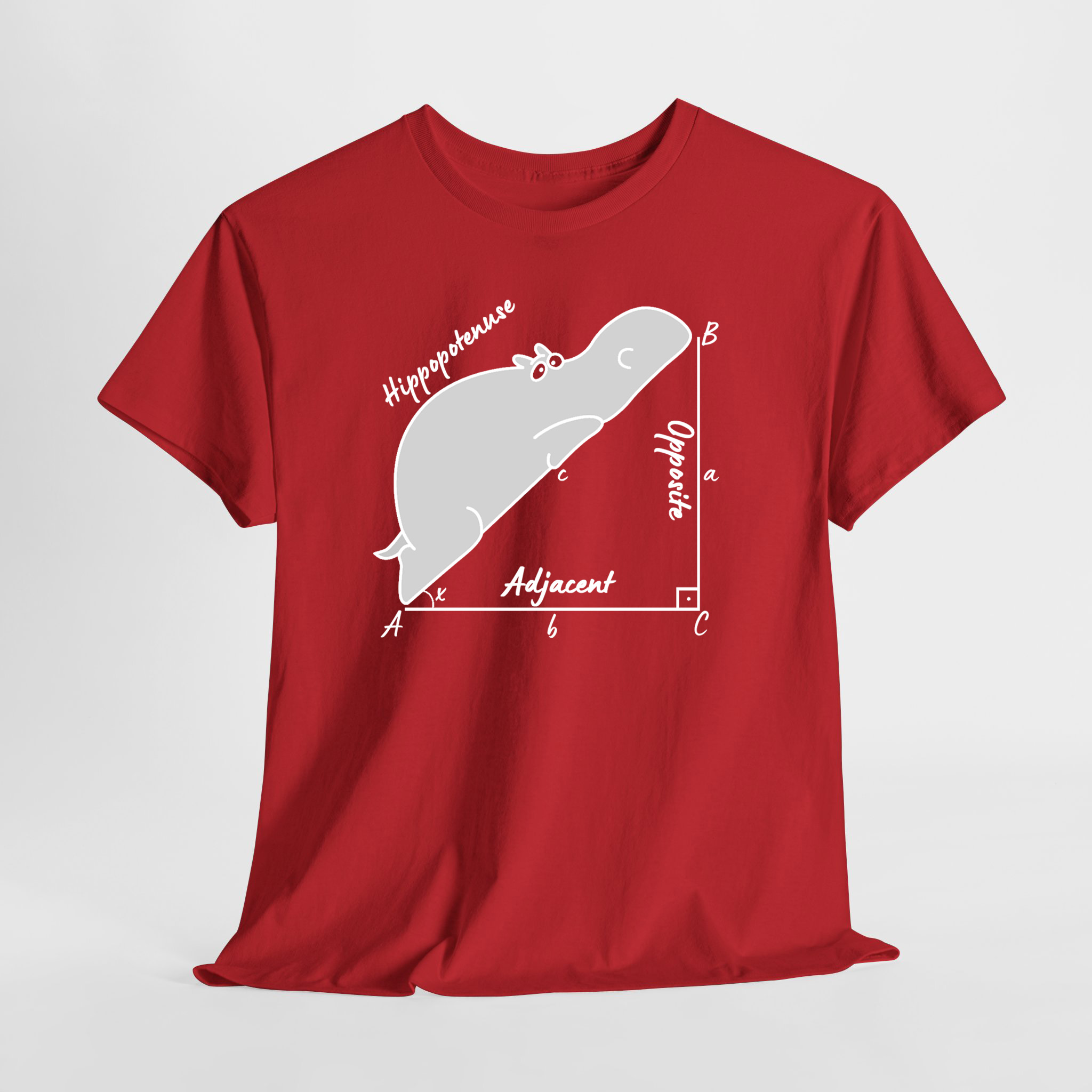 Hippopotenuse - Hipotenüs - Hipopotam Matematik Geometri Unisex Tişört - Görsel 5
