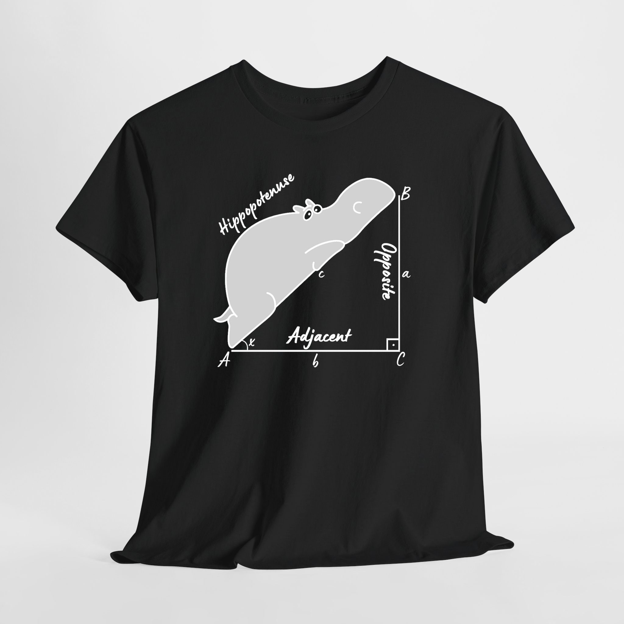 Hippopotenuse - Hipotenüs - Hipopotam Matematik Geometri Unisex Tişört - Görsel 8