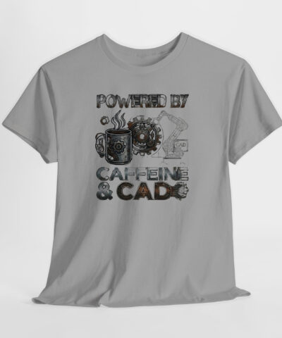 Powered By Caffeine & Cad Unisex Tişört - Görsel 4