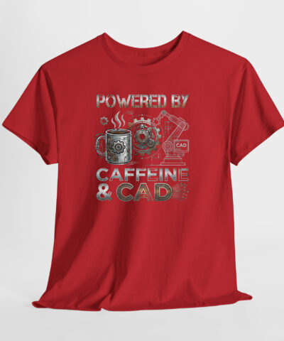 Powered By Caffeine & Cad Unisex Tişört - Görsel 7