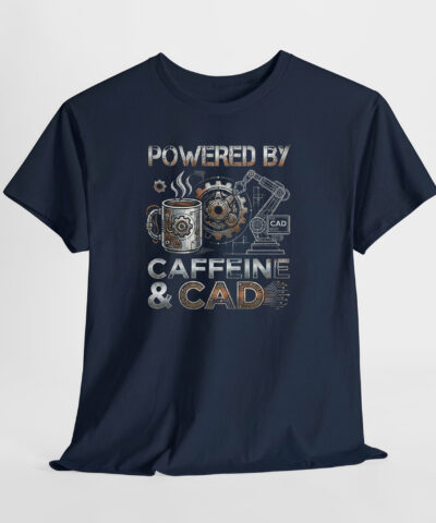 Powered By Caffeine & Cad Unisex Tişört - Görsel 8