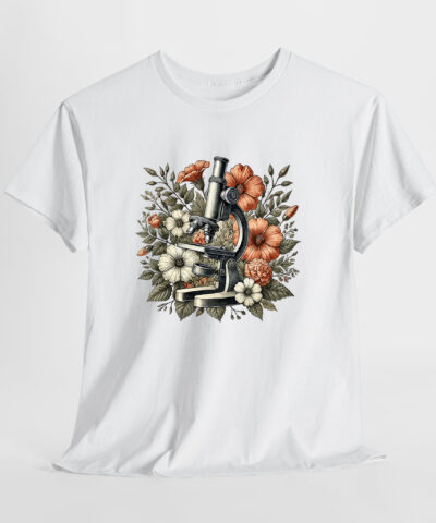 Alternative view of Mikroskop ve Çiçekler Unisex Tişört